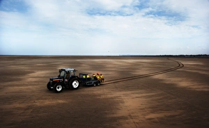 Launch tractor on the sands at Hoylake