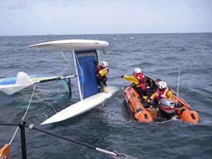 Moelfre D-class lifeboat Kingsand D-532 during a service