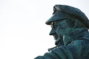 Moelfre. Statue to Dic Evans, double Gold medal holder and coxswain until 1970. The statue was originally sculpted by Ms Sam Holland and unveiled by HRH Prince Charles 23 / 11 / 2004