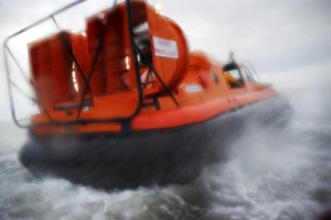 Morecambe hovercraft The Hurley Flyer in action