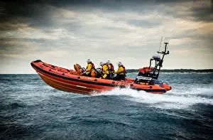 Mudeford Atlantic 85 inshore lifeboat Mudeford Servant B-806 during a casualty care training exercise