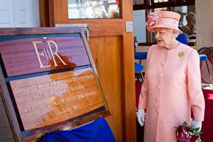 Opening of Cowes lifeboat station by Her Majesty Queen Elizabeth II as part of her Diamond Jubilee tour. Atlantic 85 inshore lifeboat Sheena Louise B-859 also named at the ceremony. The Queen unveiling a plaque