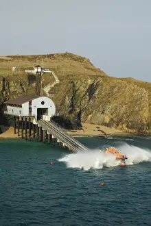 Padstow Tamar class lifeboat Spirit of Padstow launching