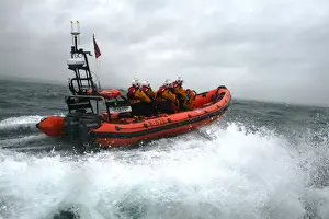 Inshore Lifeboat Prints: Poole Atlantic 85 class inshore lifeboat Sgt Bob Martin in rough seas