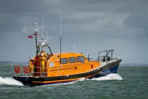 Prototype FCB2 Shannon class lifeboat in Poole Bay during the Shannon media day facility