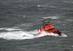 Relief severn class lifeboat Margaret Joan and Fred Nye in rough seas Relief severn class lifeboat Margaret Joan and Fred Nye in rough seas