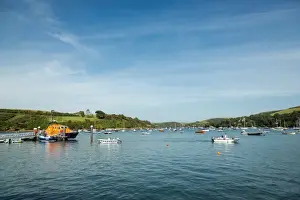 Relief Tamar class lifeboat victor Freeman 16-13 moored on station at Salcombe. Useful for backgrounds and artwork