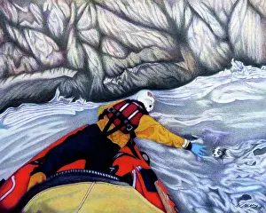 THE RESCUE OF BUBBLES. Drawing by Nick Langdon and done using 39 Faber Castell Polychromos coloured pencils