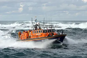 Sennen Cove Tyne class lifeboat Norman Salvesen in surf