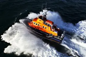 Stornoway Severn class lifeboat Tom Sanderson 17-18 aerial shot from above