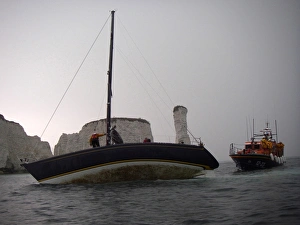 Swanage mersey class lifeboat Robert Charles Brown during a yach