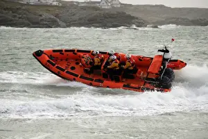 Inshore Lifeboat Prints: Trearddur Bay Atlantic 85 Hereford Endeavour B-847 following her naming ceremony by Prince William