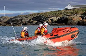 Inshore Lifeboat Prints: Trearddur Bay D-class inshore lifeboat Flo and Dick Smith D-614 during a training exercise